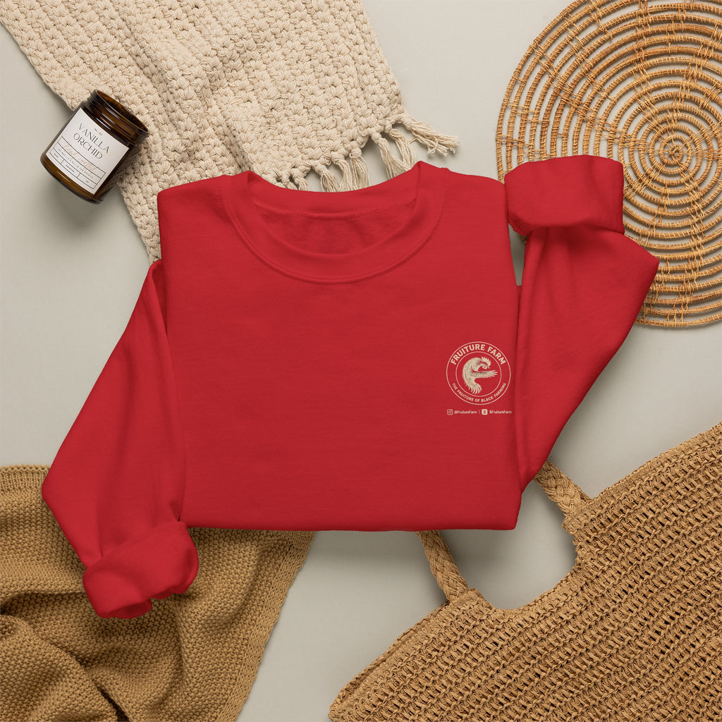 Fruiture Farm Crewneck Sweatshirt — "The Future of Black Farming" Logo Pullover