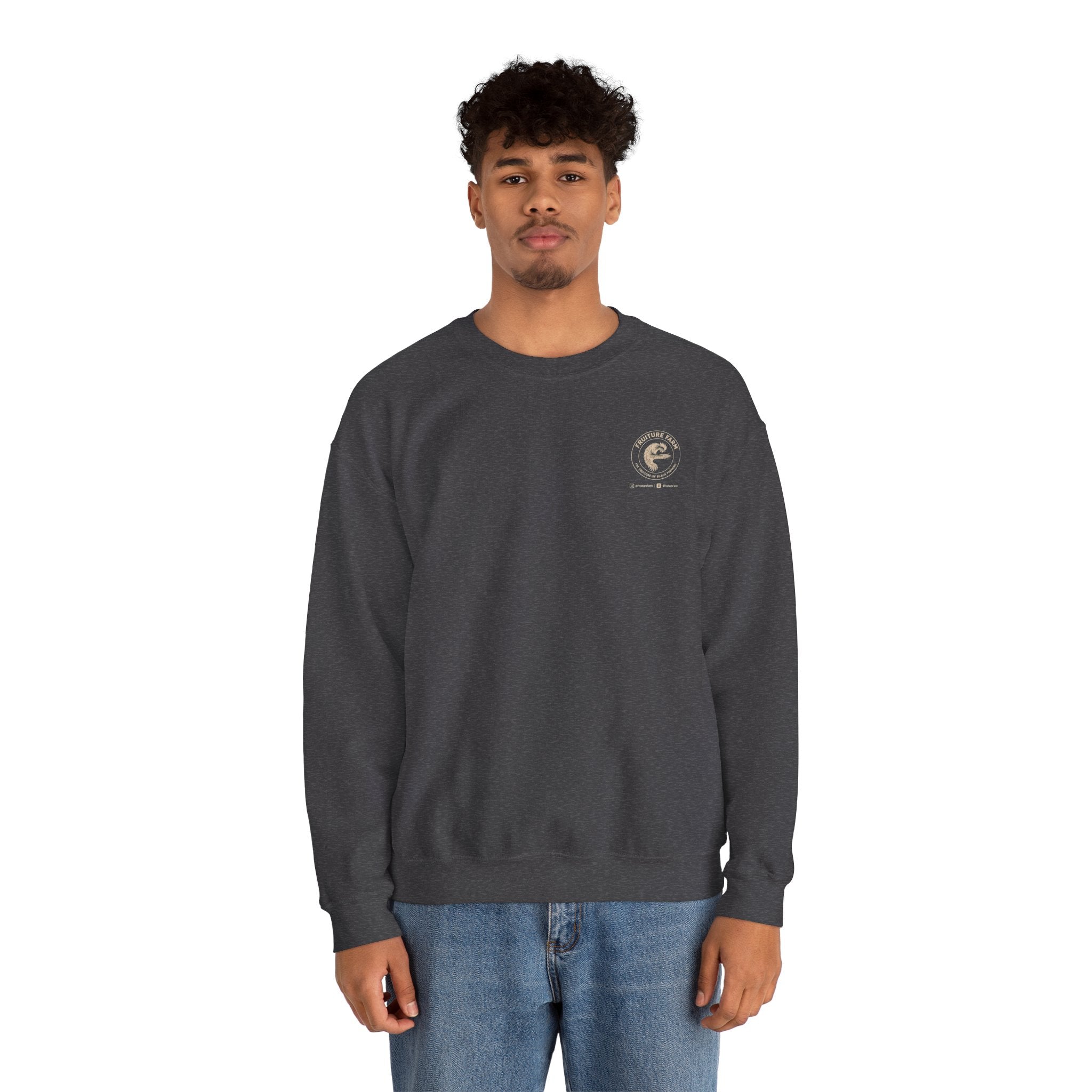 Fruiture Farm Crewneck Sweatshirt — "The Future of Black Farming" Logo Pullover