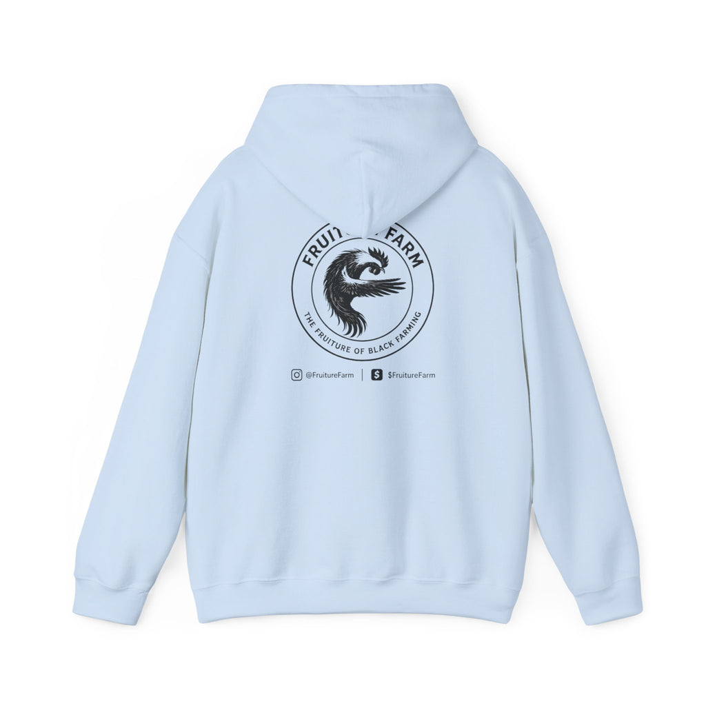 Fruit Farm Logo Hoodie - Minimal Monochrome Crest Pullover
