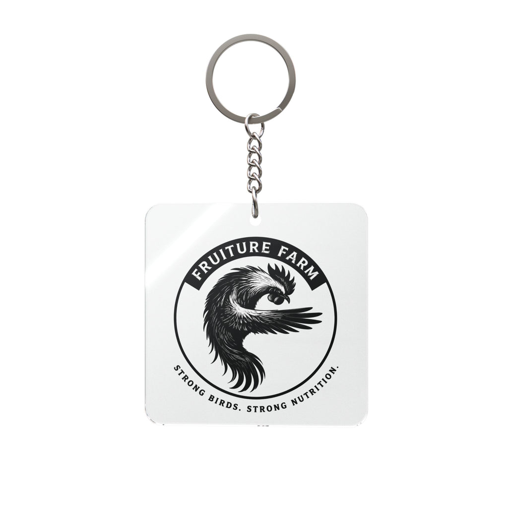 Square Keychain — Fruiture Farm Logo Keyring (Strong Birds, Strong Nutrition)