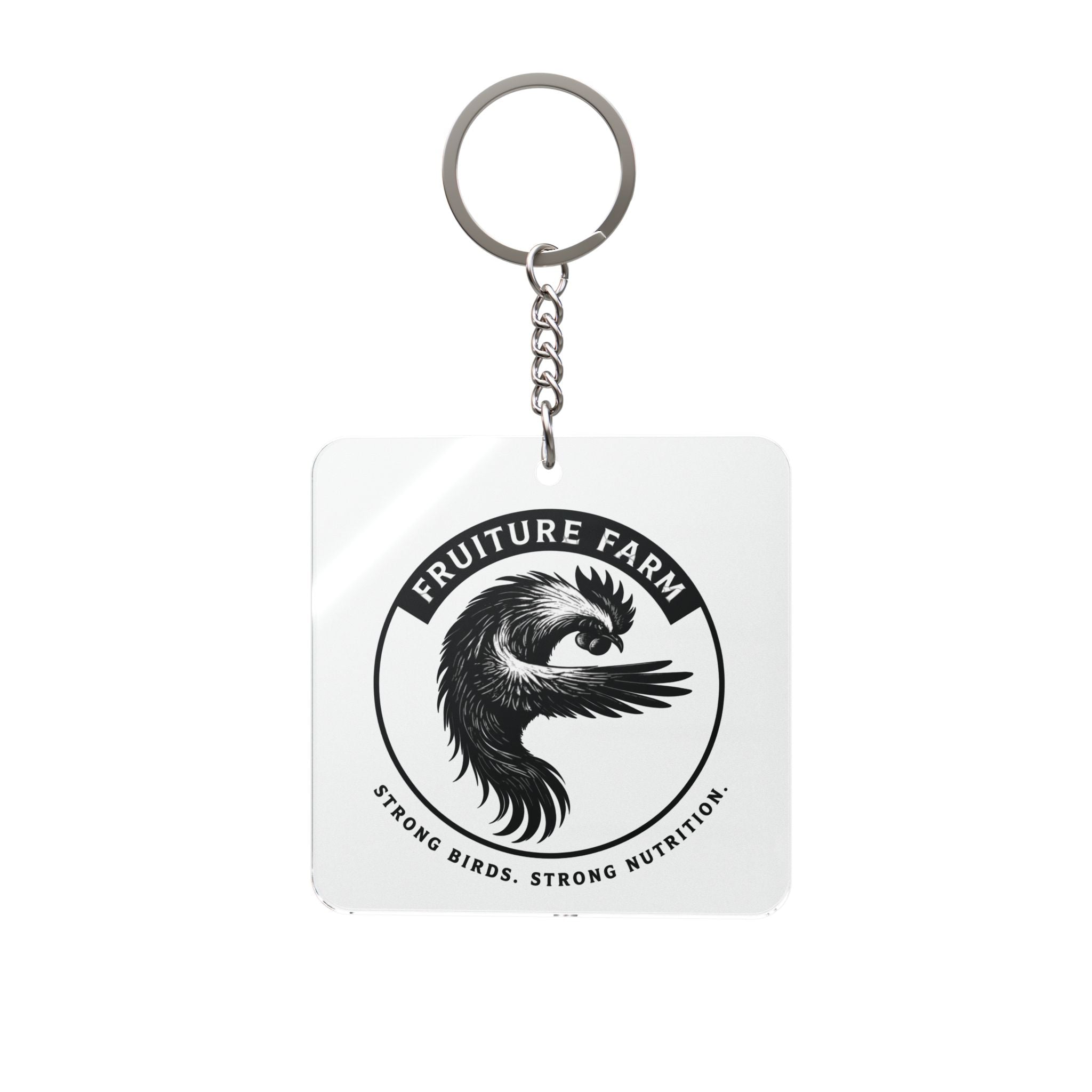 Square Keychain — Fruiture Farm Logo Keyring (Strong Birds, Strong Nutrition)