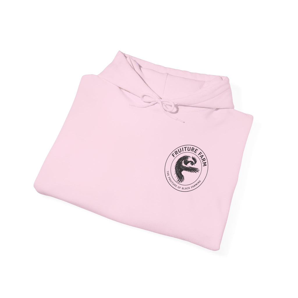 Fruit Farm Logo Hoodie - Minimal Monochrome Crest Pullover