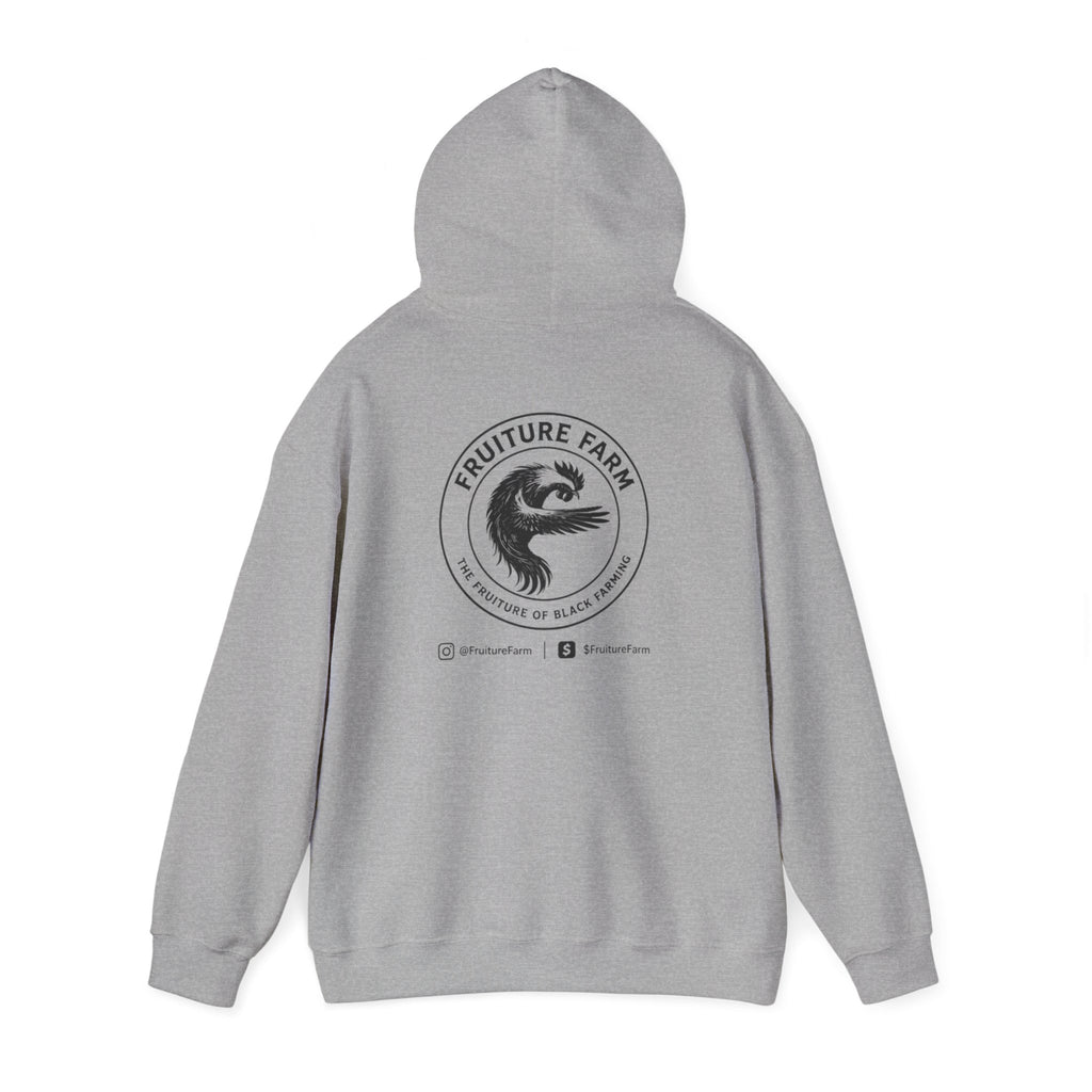 Fruit Farm Logo Hoodie - Minimal Monochrome Crest Pullover