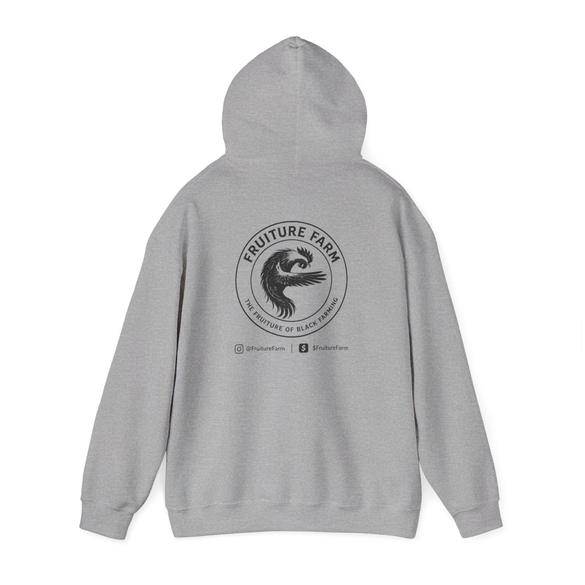 Fruit Farm Logo Hoodie - Minimal Monochrome Crest Pullover