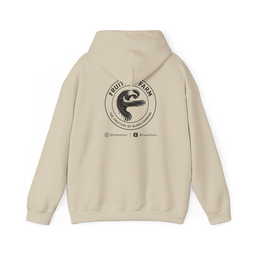Fruit Farm Logo Hoodie - Minimal Monochrome Crest Pullover