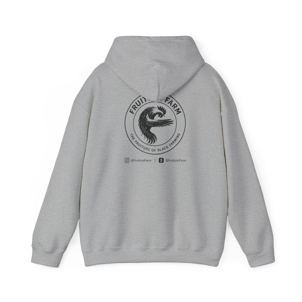 Fruit Farm Logo Hoodie - Minimal Monochrome Crest Pullover