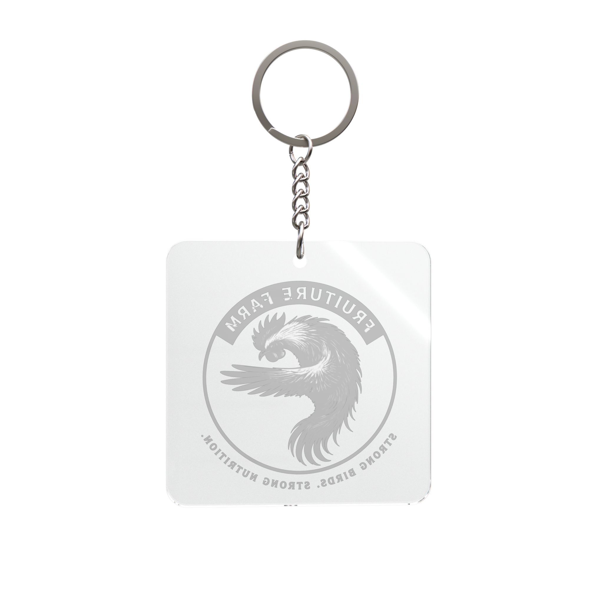 Square Keychain — Fruiture Farm Logo Keyring (Strong Birds, Strong Nutrition)