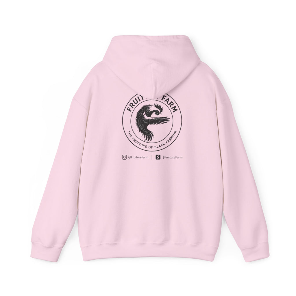 Fruit Farm Logo Hoodie - Minimal Monochrome Crest Pullover