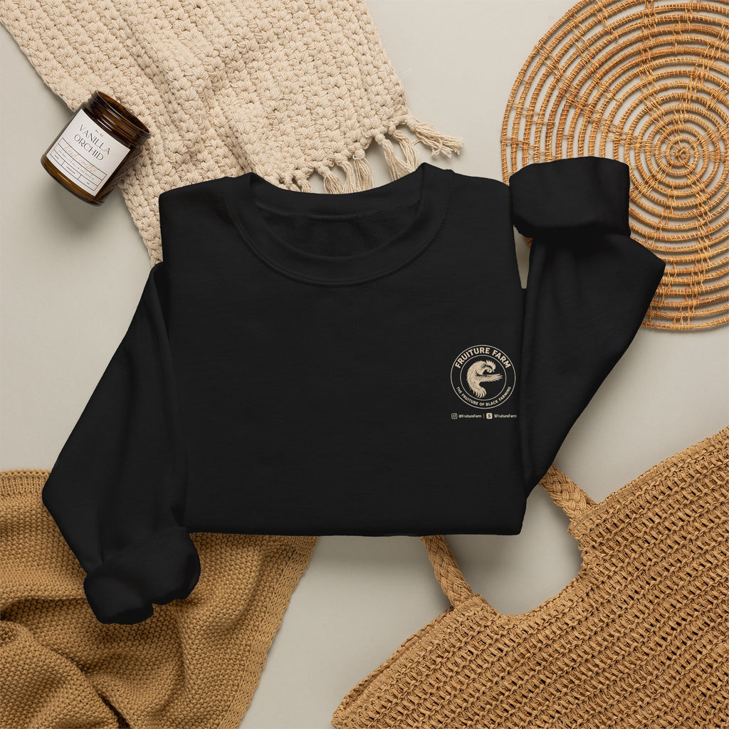 Fruiture Farm Crewneck Sweatshirt — "The Future of Black Farming" Logo Pullover