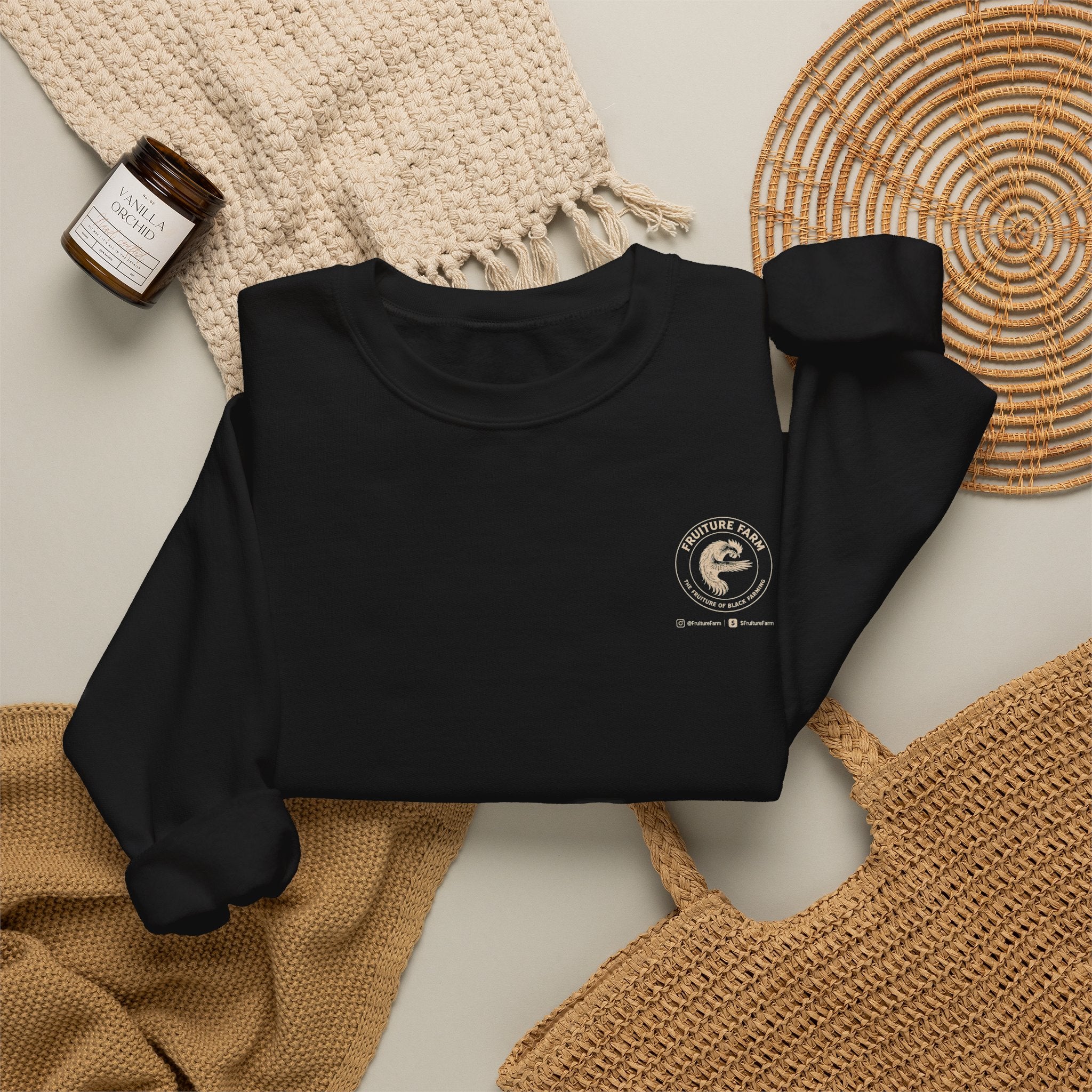 Fruiture Farm Crewneck Sweatshirt — "The Future of Black Farming" Logo Pullover