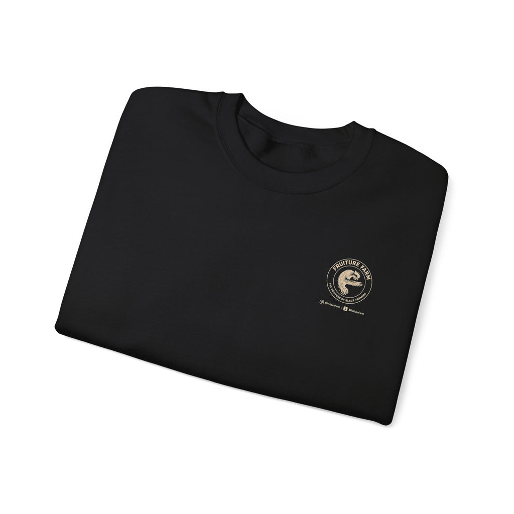Fruiture Farm Crewneck Sweatshirt — "The Future of Black Farming" Logo Pullover
