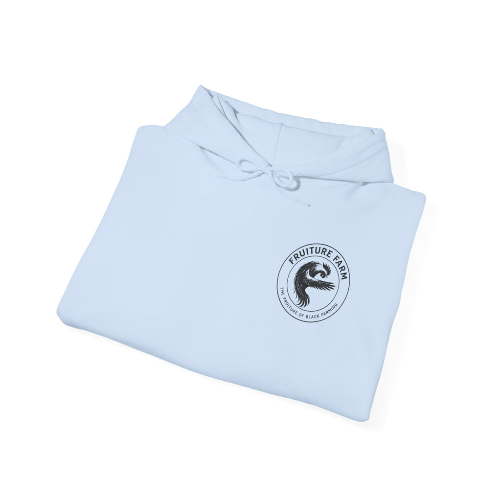 Fruit Farm Logo Hoodie - Minimal Monochrome Crest Pullover