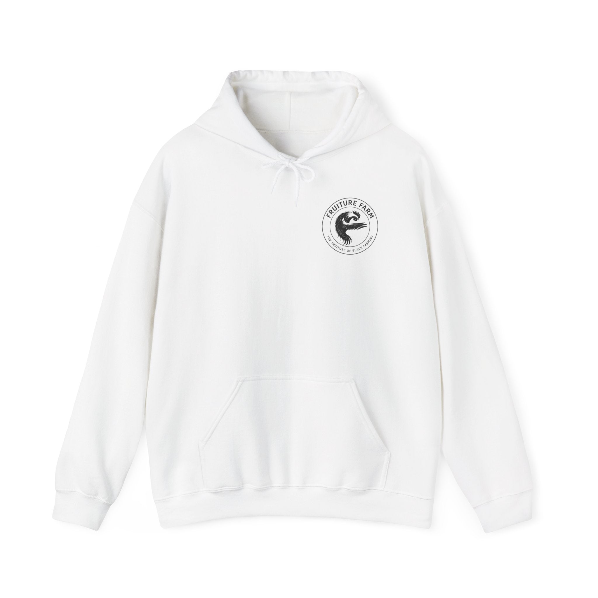 Fruit Farm Logo Hoodie - Minimal Monochrome Crest Pullover