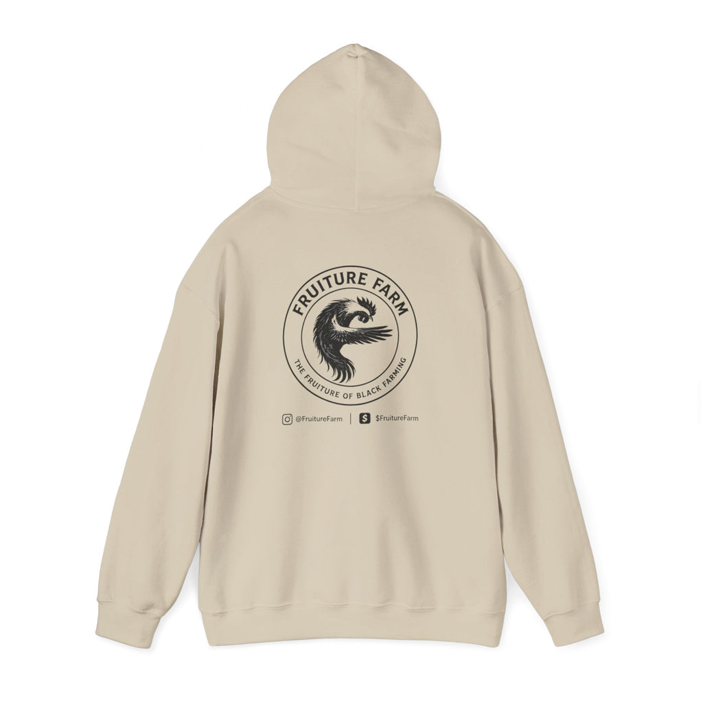 Fruit Farm Logo Hoodie - Minimal Monochrome Crest Pullover