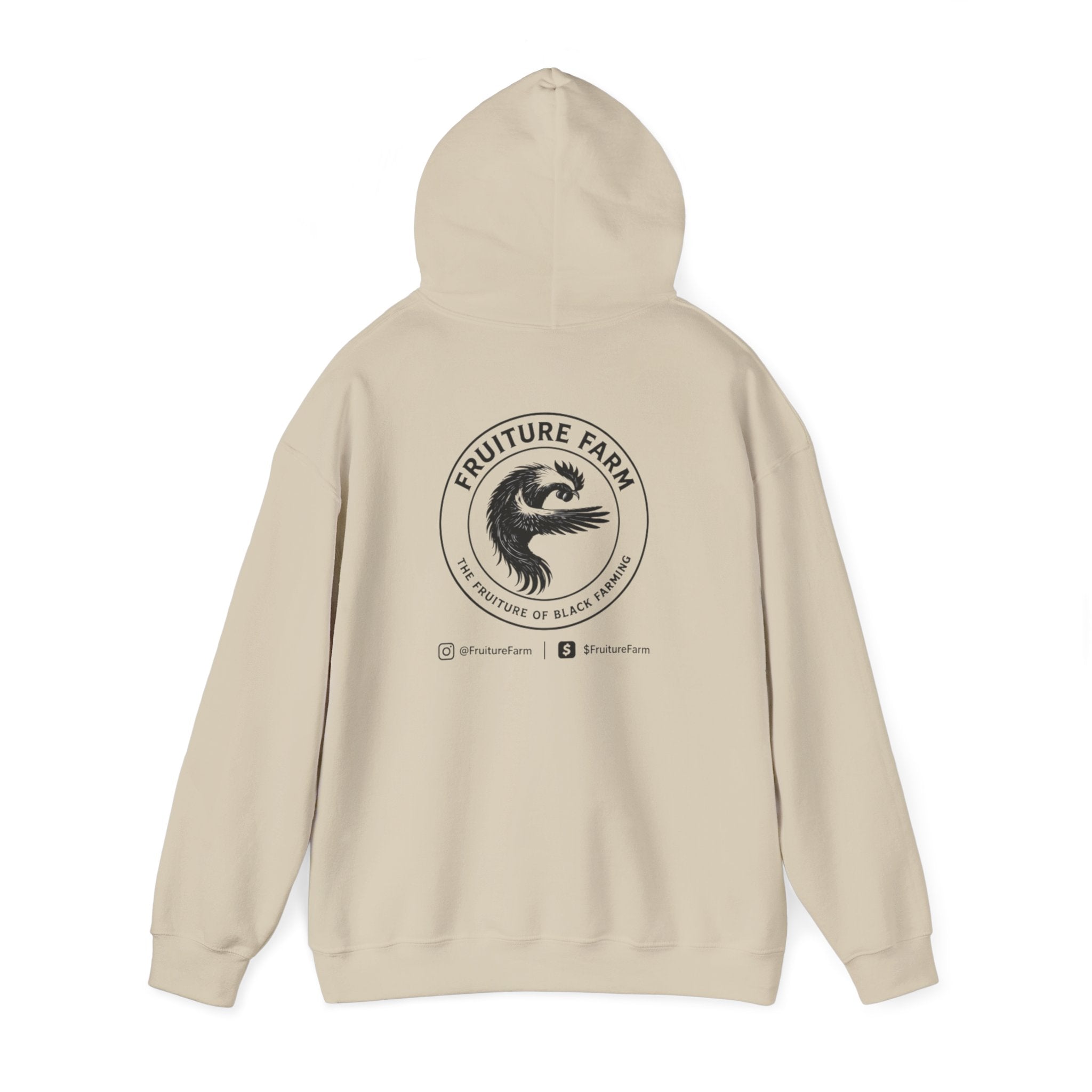 Fruit Farm Logo Hoodie - Minimal Monochrome Crest Pullover