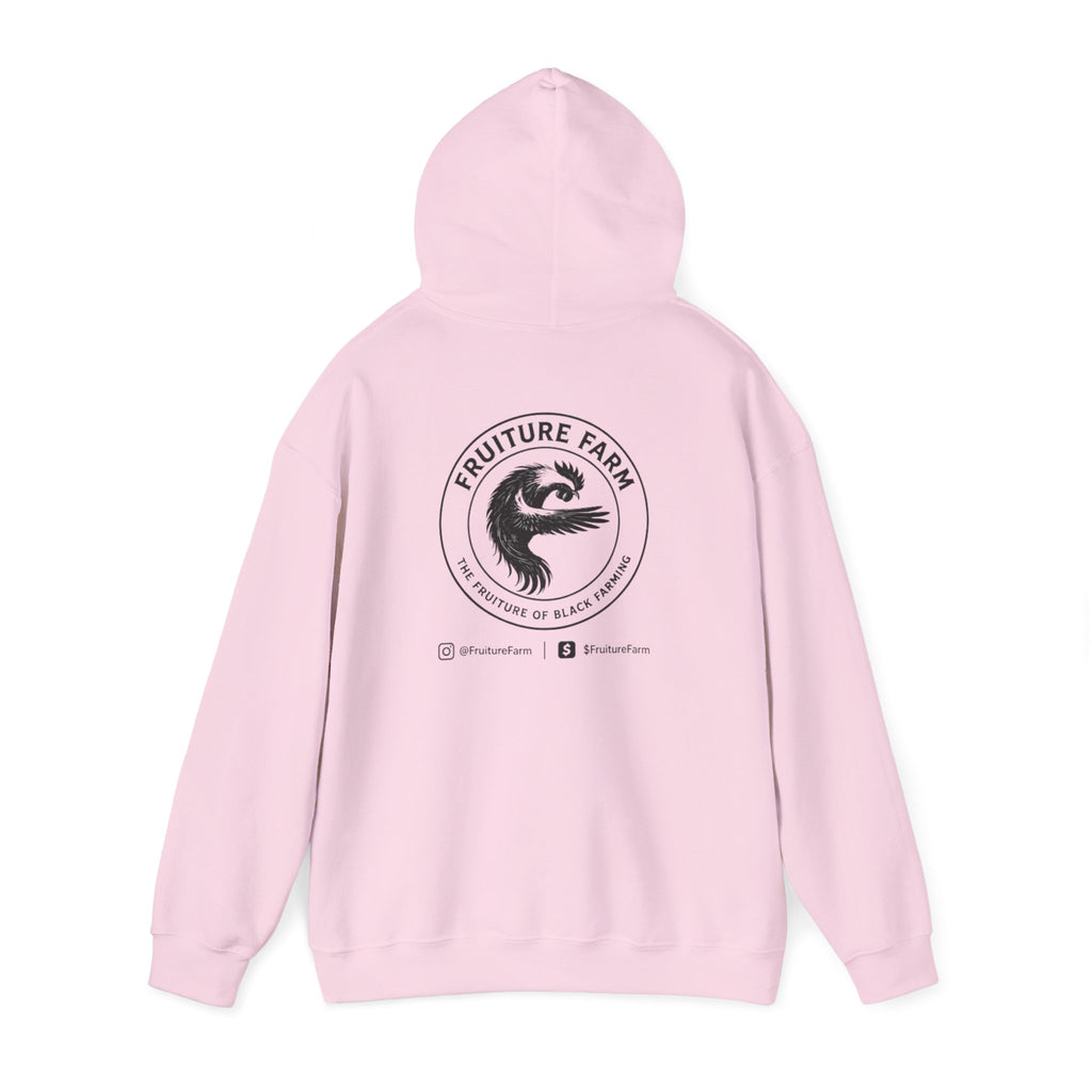 Fruit Farm Logo Hoodie - Minimal Monochrome Crest Pullover