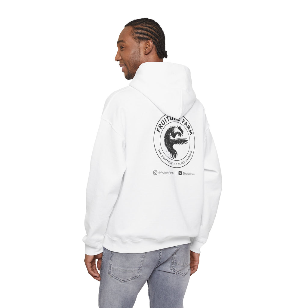 Fruit Farm Logo Hoodie - Minimal Monochrome Crest Pullover
