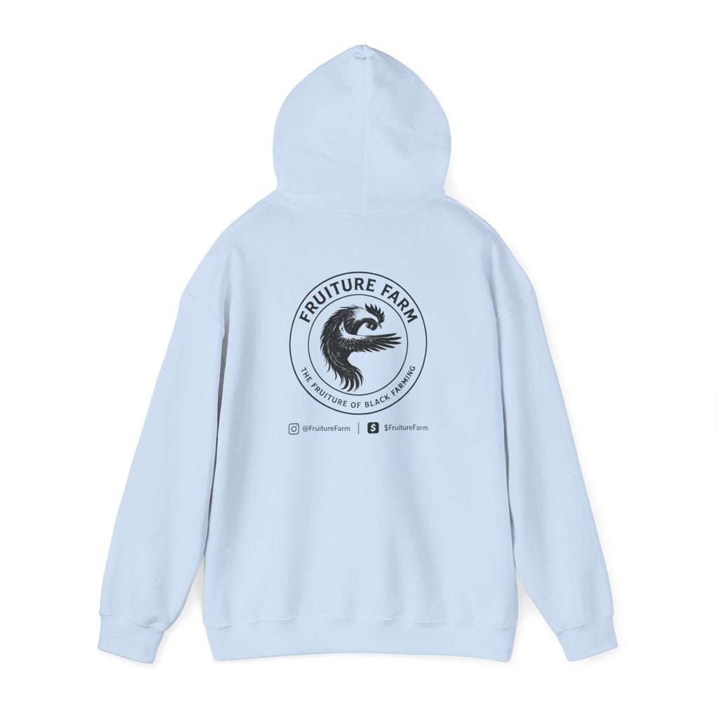 Fruit Farm Logo Hoodie - Minimal Monochrome Crest Pullover