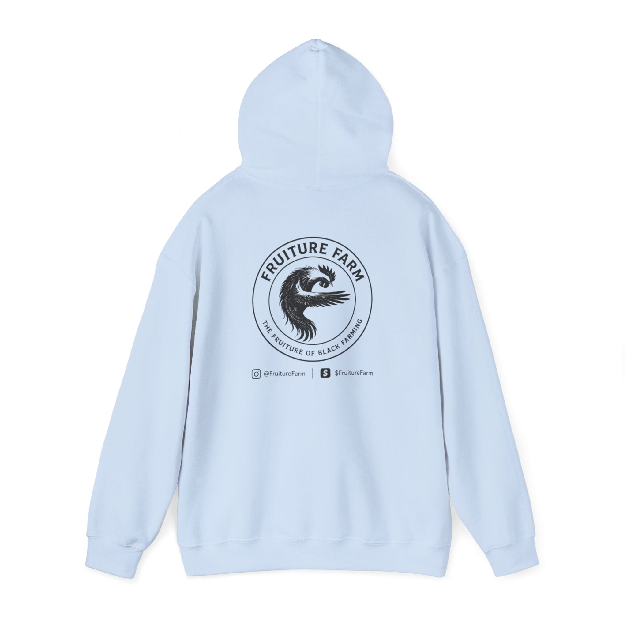 Fruit Farm Logo Hoodie - Minimal Monochrome Crest Pullover