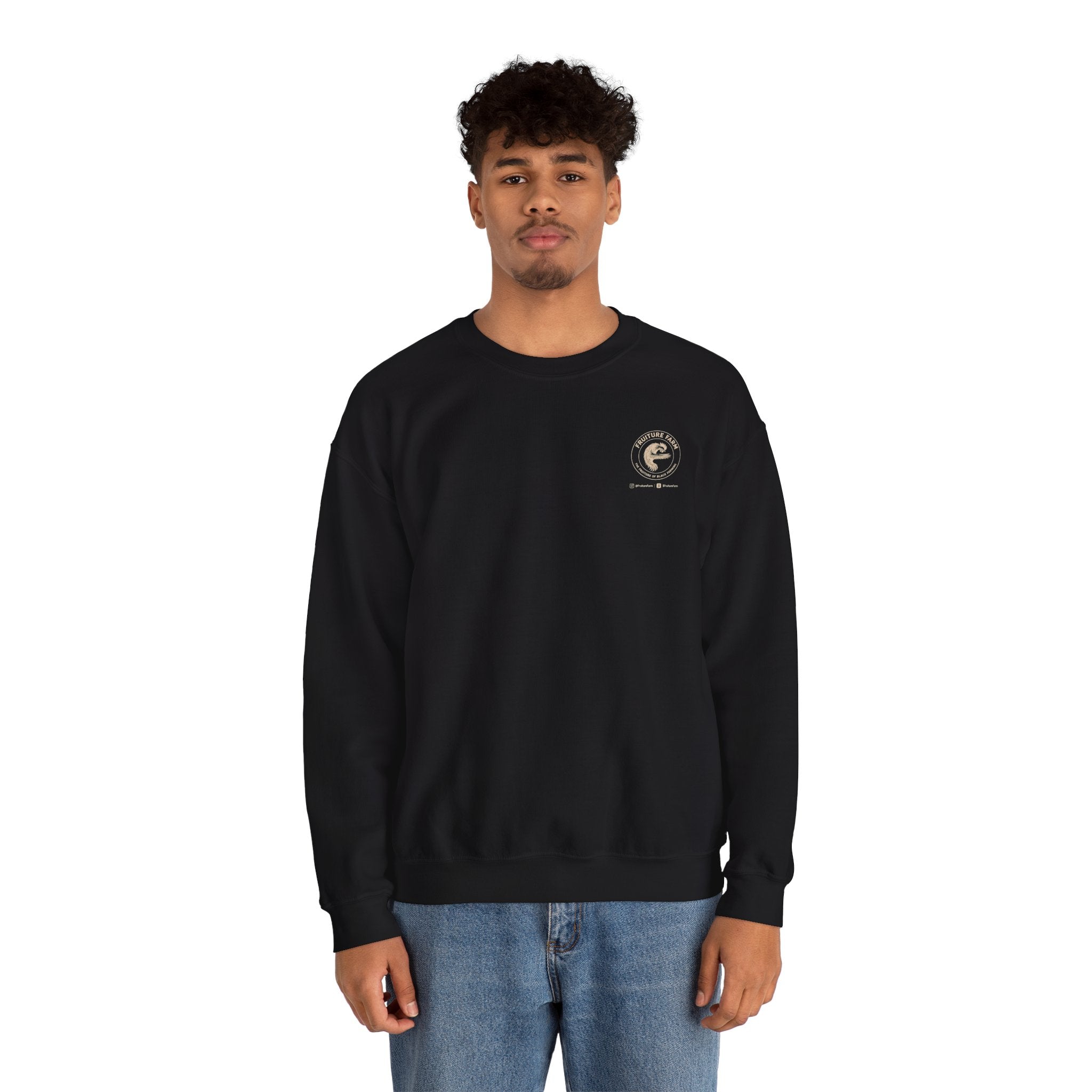 Fruiture Farm Crewneck Sweatshirt — "The Future of Black Farming" Logo Pullover