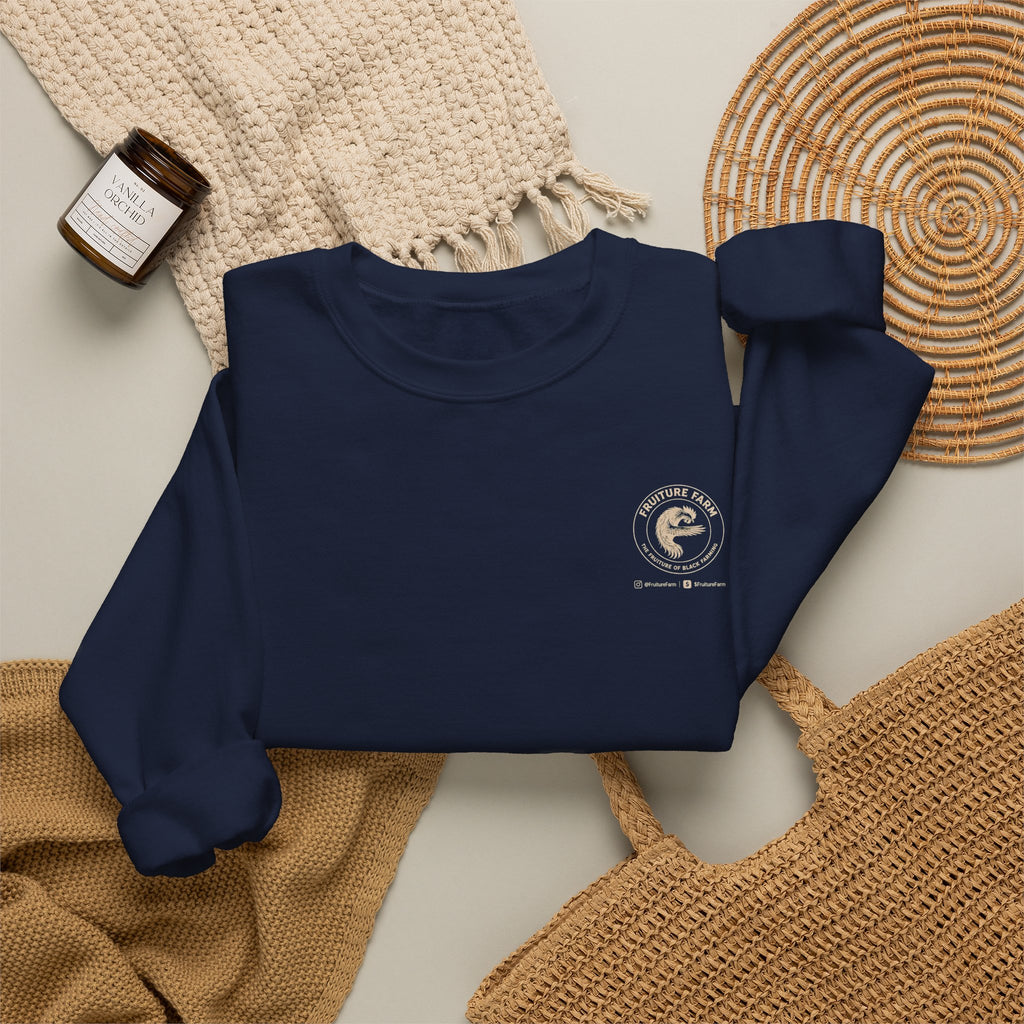 Fruiture Farm Crewneck Sweatshirt — "The Future of Black Farming" Logo Pullover