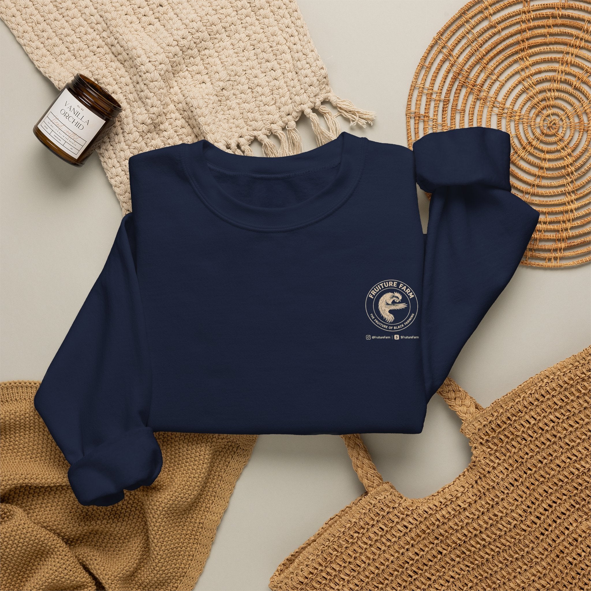 Fruiture Farm Crewneck Sweatshirt — "The Future of Black Farming" Logo Pullover