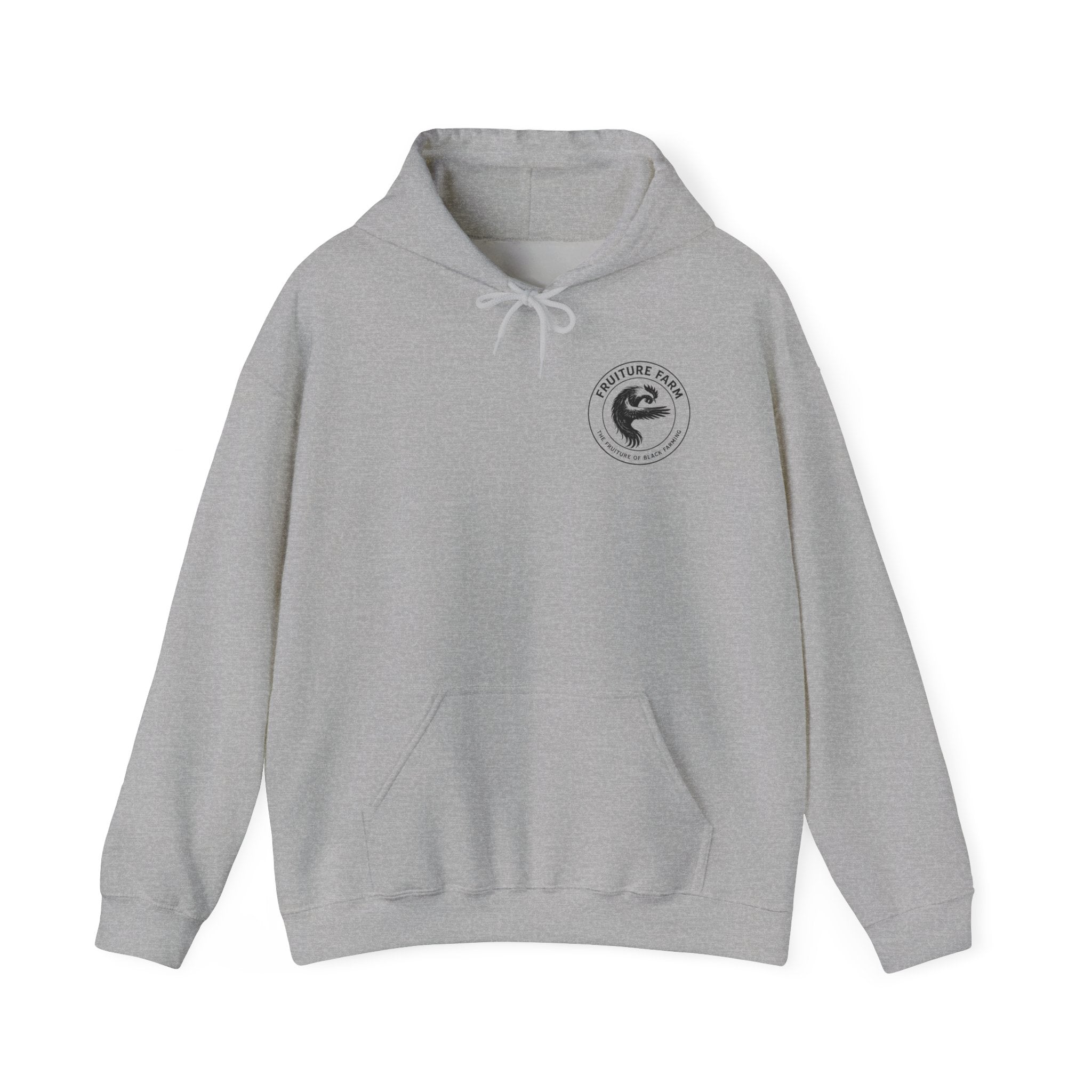 Fruit Farm Logo Hoodie - Minimal Monochrome Crest Pullover