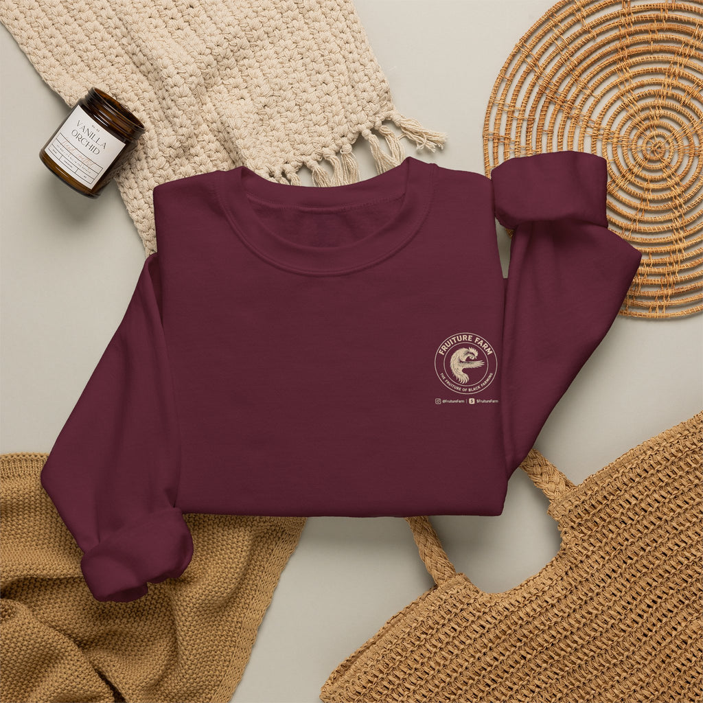 Fruiture Farm Crewneck Sweatshirt — "The Future of Black Farming" Logo Pullover