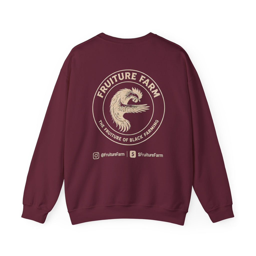 Fruiture Farm Crewneck Sweatshirt — "The Future of Black Farming" Logo Pullover