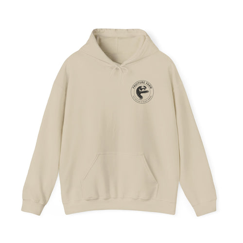 Fruit Farm Logo Hoodie - Minimal Monochrome Crest Pullover