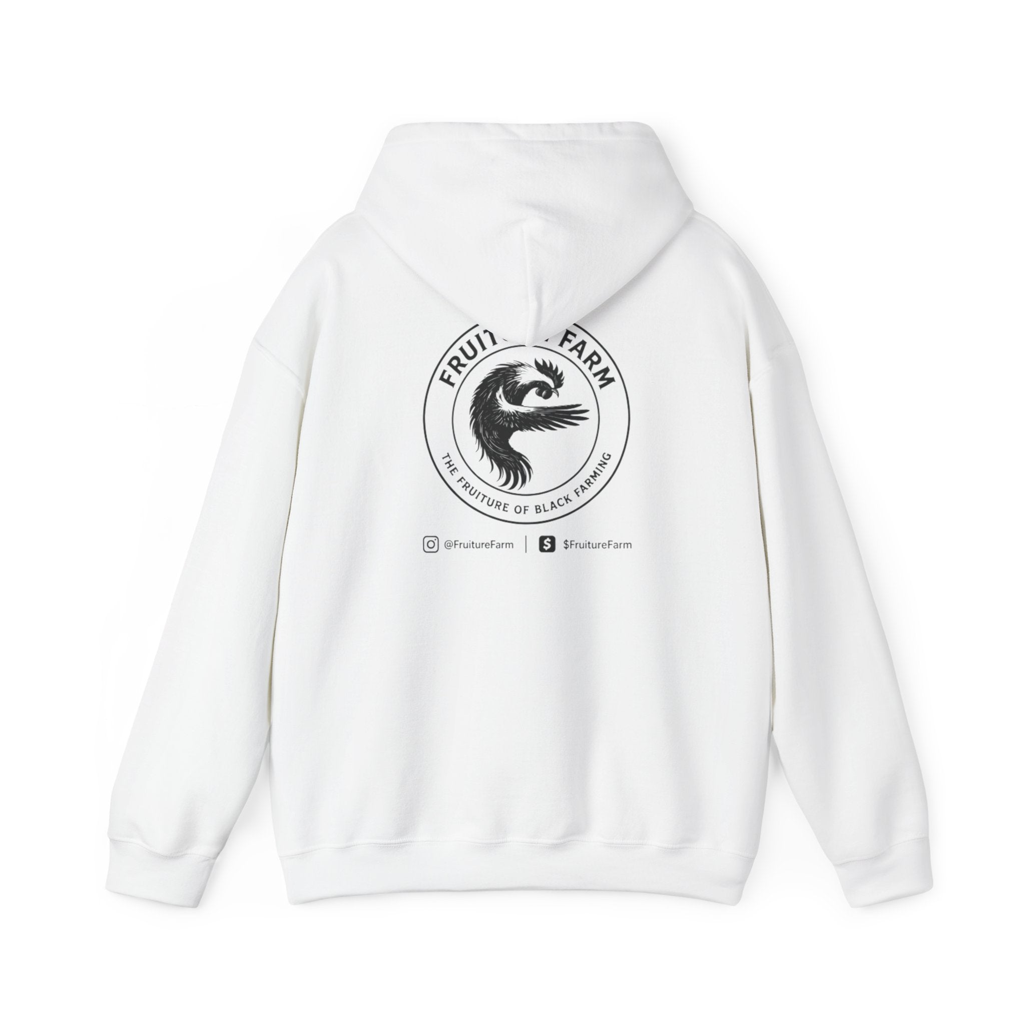 Fruit Farm Logo Hoodie - Minimal Monochrome Crest Pullover