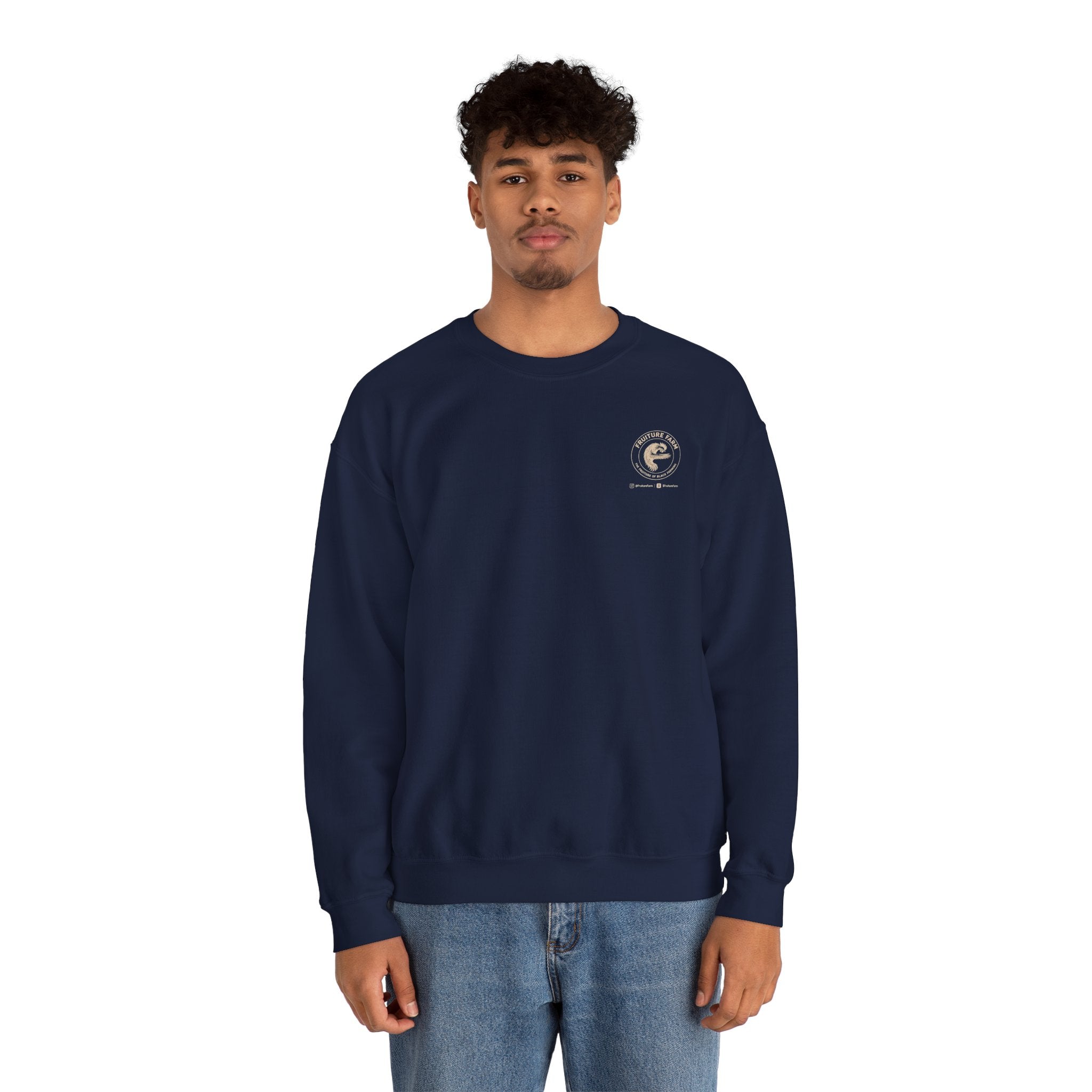 Fruiture Farm Crewneck Sweatshirt — "The Future of Black Farming" Logo Pullover