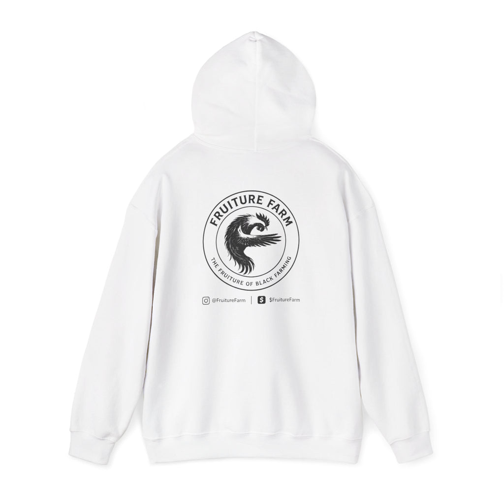Fruit Farm Logo Hoodie - Minimal Monochrome Crest Pullover