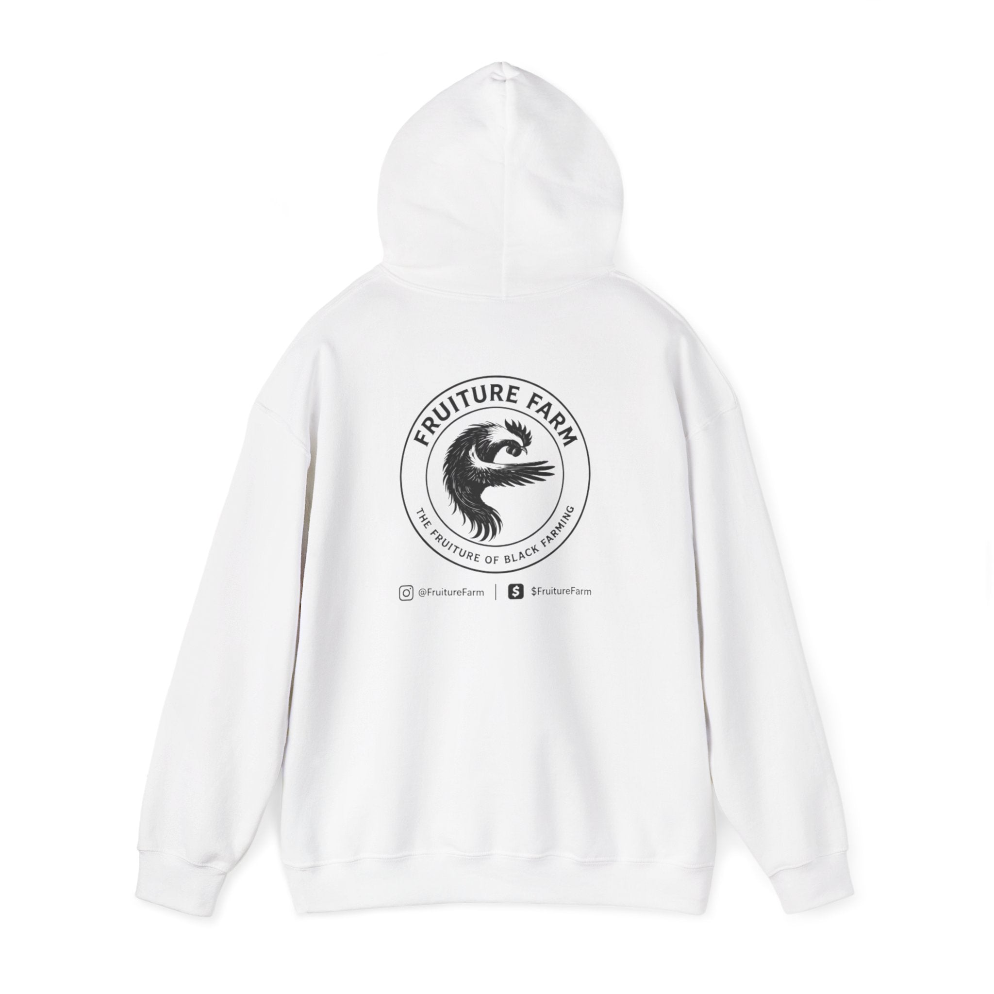 Fruit Farm Logo Hoodie - Minimal Monochrome Crest Pullover