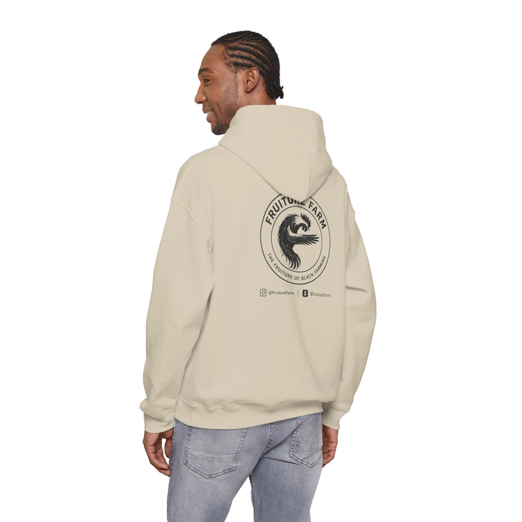 Fruit Farm Logo Hoodie - Minimal Monochrome Crest Pullover