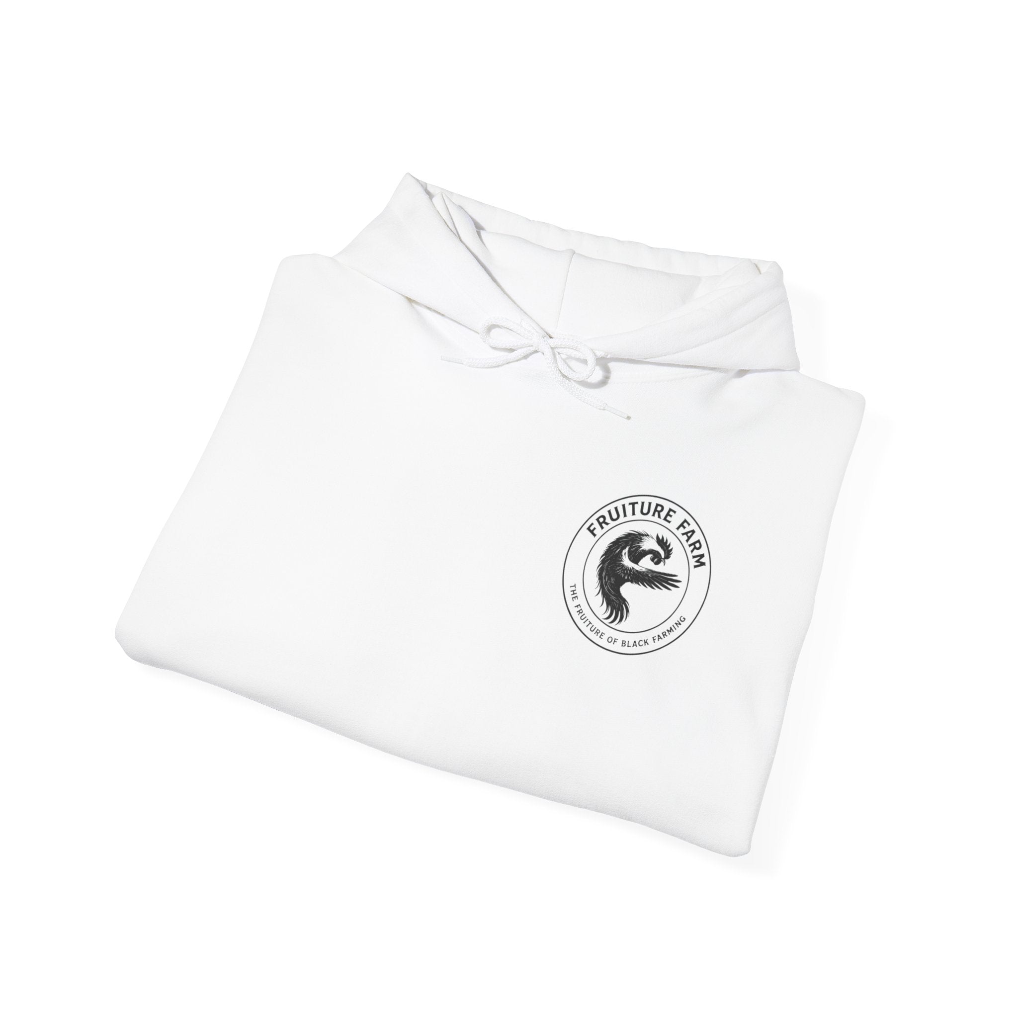 Fruit Farm Logo Hoodie - Minimal Monochrome Crest Pullover