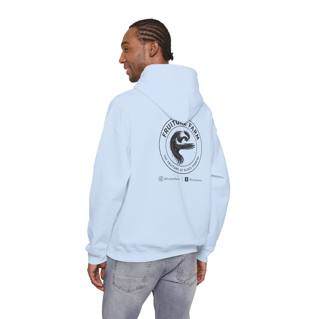 Fruit Farm Logo Hoodie - Minimal Monochrome Crest Pullover