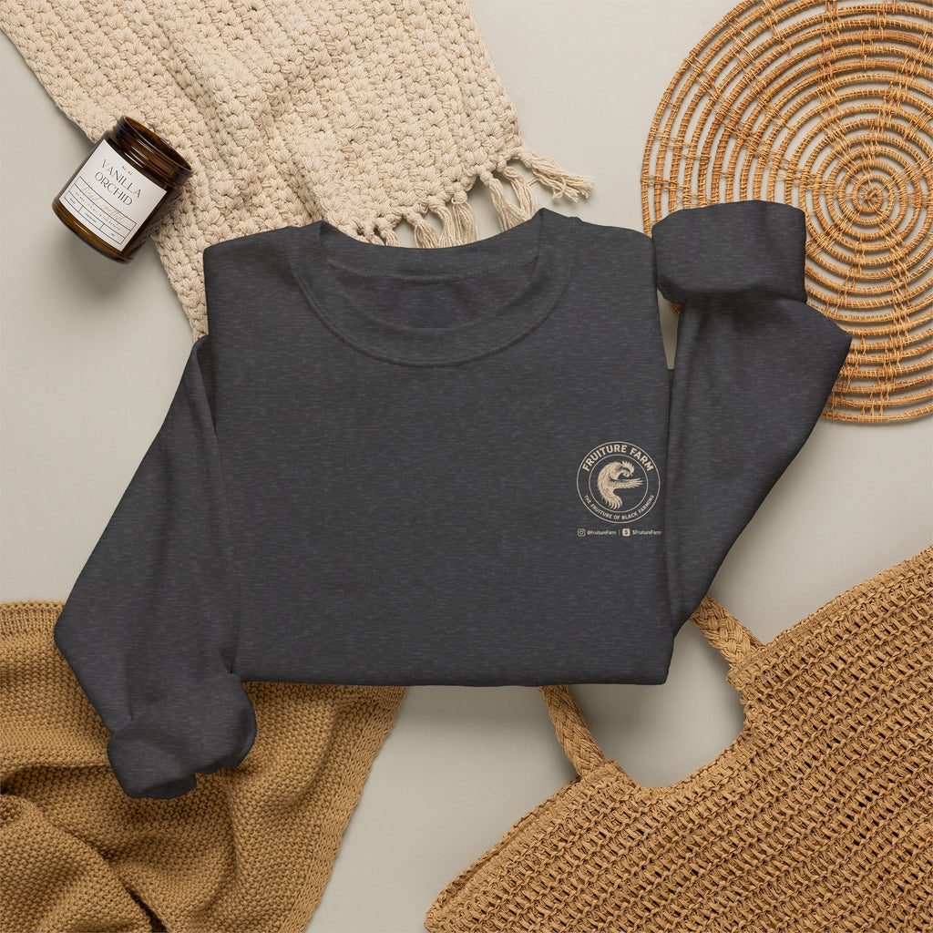 Fruiture Farm Crewneck Sweatshirt — "The Future of Black Farming" Logo Pullover