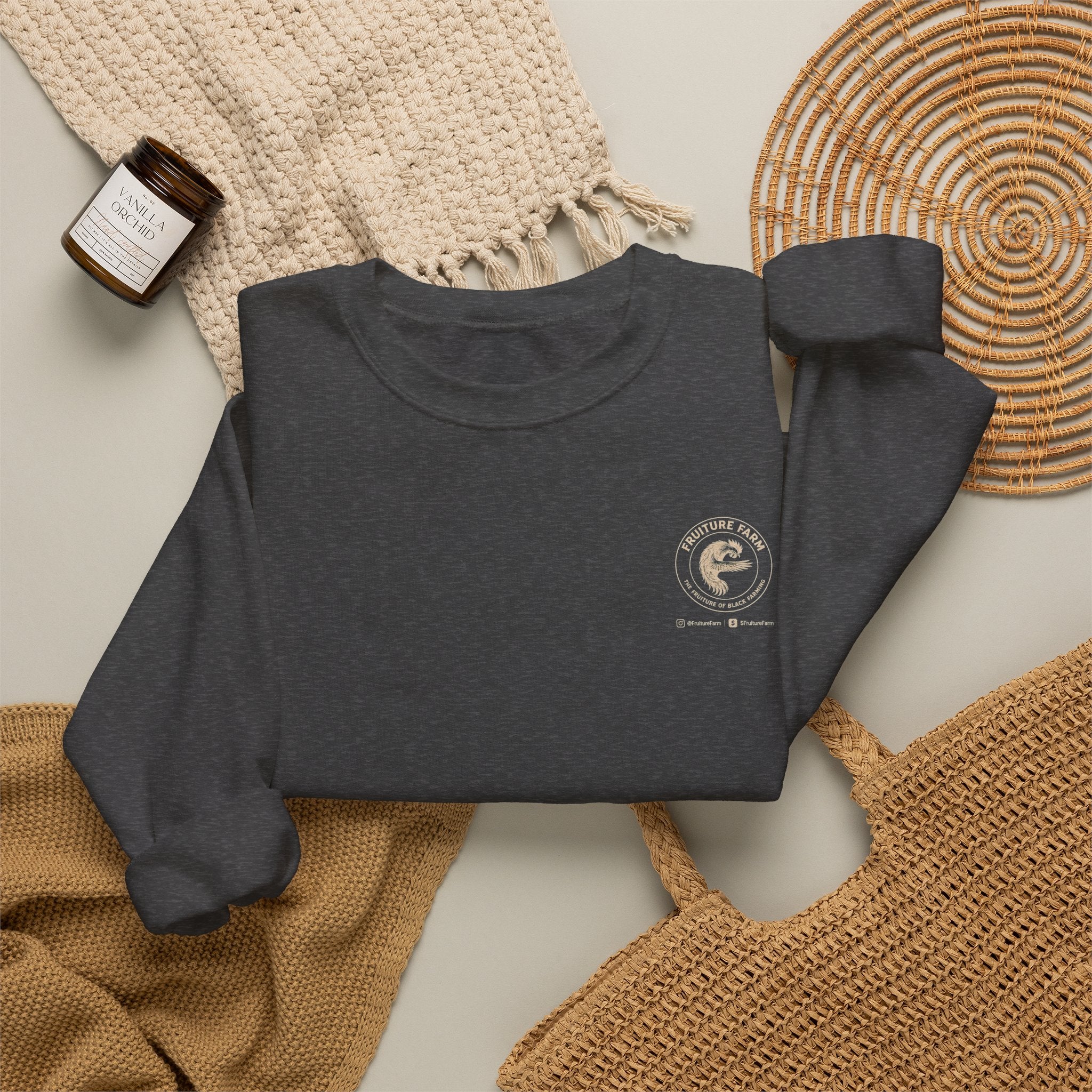 Fruiture Farm Crewneck Sweatshirt — "The Future of Black Farming" Logo Pullover